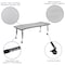 Flash Furniture Oval 60 W, 86 L, 25 H, Chrome, Laminate, Particleboard, Plastic, Steel, Grey XU-GRP-12CH-A3060CON-60-GY-T-P-CAS-GG - alternate 10
